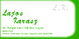 lajos karasz business card